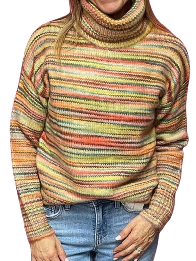 Love Token Holly Striped Sweater In Orange Multi