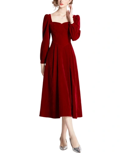 Dza Midi Dress In Red