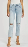 Pistola Monroe High Rise Slim Cigarette Jeans In Dune Distressed In Multi