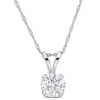 Mimi & Max 1ct Tdw Lab-grown Diamond Solitaire Pendant With Chain In 14k White Gold In White