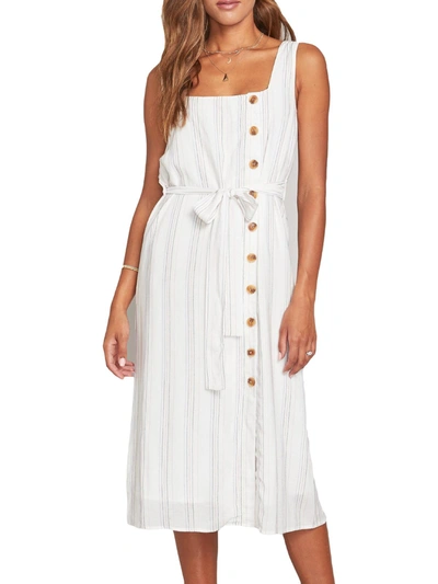 Lost + Wander Song Of Summer Womens Striped Midi Sundress In White
