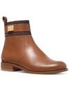 Michael Michael Kors Padma Strap Flat Womens Leather Stacked Heel Booties In Brown
