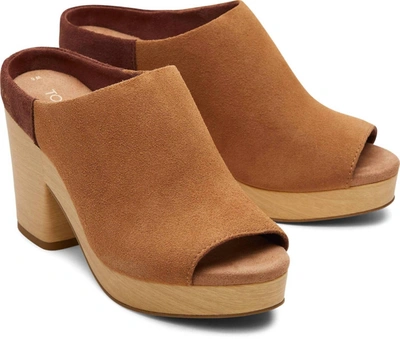 Toms Florence Heel In Brown Sugar Suede