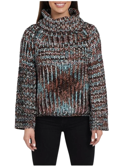 Love Token Mimi Chunky Turtleneck Sweater In Brown Multi In Blue