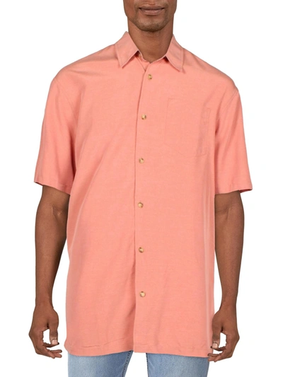 Jack O'neill Shadowvale Mens Collared Short Sleeve Button-down Shirt In Pink