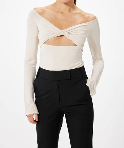 Sophie Rue Olympia Twist Cutout Off The Shoulder Top In White