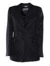 Alberta Ferretti Jacquard Monogram Blazer In Black