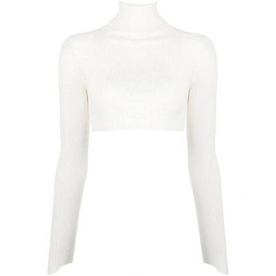 Alessandro Vigilante Cut Out-back Cropped Top In White