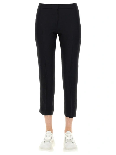 Alexander Mcqueen Cropped Trousers In Black