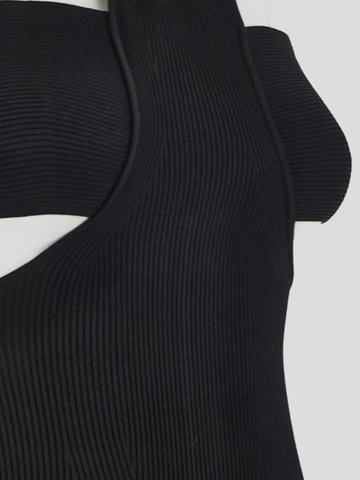 Alexander Mcqueen Ribbed Knit Dress In Black
