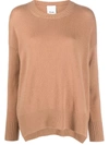 Allude Brown Cashmere Sweater In Orange