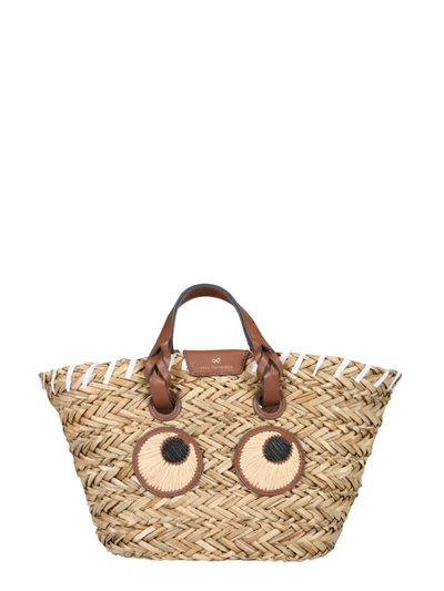 Anya Hindmarch Eyes Small Bucket Bag In Beige