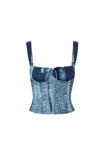Ss24 Agnes Corset In Treading Blue