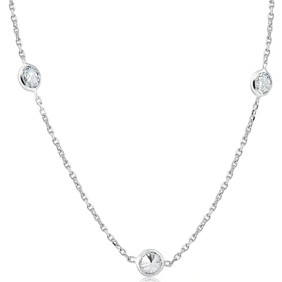 Pompeii3 Certified 1.00ct Diamonds By Yard Necklace 14k White Gold Lab Grown Diamond In Silver