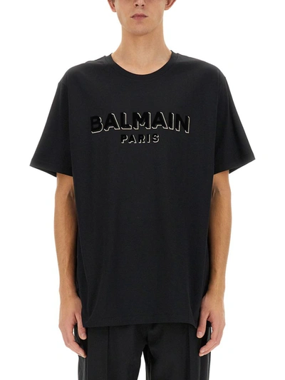 Balmain T-shirt Logo In Black  
