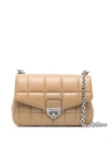 Michael Michael Kors Leather Quilted Shoulder Bag In Beige