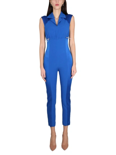 Boutique Moschino Sleeveless Drawstring Jumpsuit In Blue