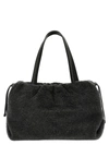 Brunello Cucinelli Women's Virgin Wool And A Fleecy Soft Shopper Bag With Shiny Handles In Lead