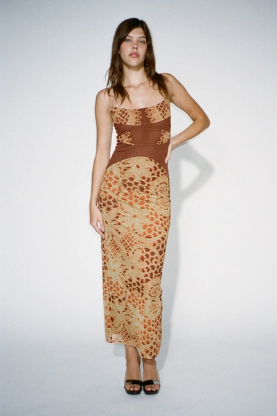 Ss24 Gia Dress In Lace Orange