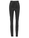 David Koma Leather Leggings With Ankle Zips And Pockets In Black