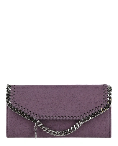 Stella Mccartney Falabella Flap Wallet In Purple