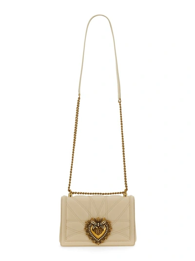 Dolce & Gabbana Medium Devotion Shoulder Bag In Cream