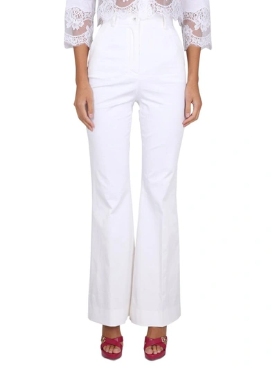 Dolce & Gabbana Drill Flare Trousers In White