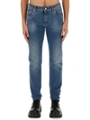 Dolce & Gabbana Blue Slim Fit Wash Stretch Cotton Denim Jeans In Denim