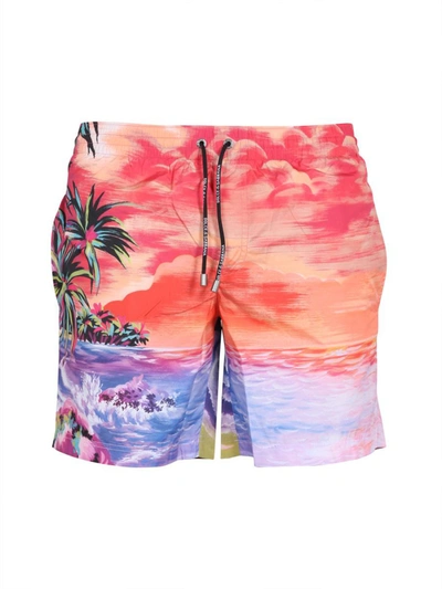 Dolce & Gabbana Sunset Print Swimsuit In Multicolour