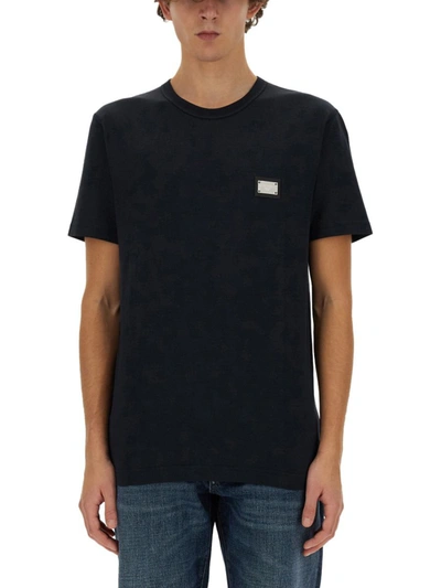 Dolce & Gabbana T-shirt With Logo Plaque In Black