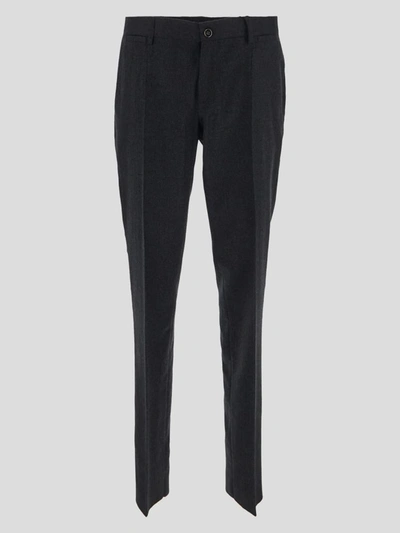 Dolce & Gabbana Wide Leg Tailored Trousers In Melange Grigio