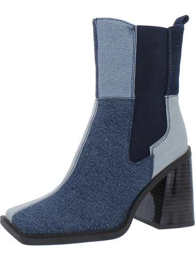 Circus By Sam Edelman Lauren Womens Square Toe Chelsea Boots In Blue
