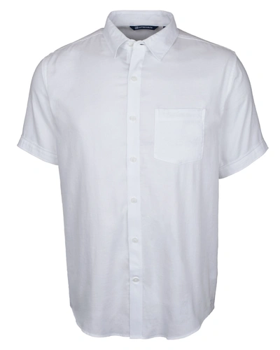 Cutter & Buck Men's Windward Twill Short Sleeve Shirt In White