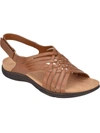 Easy Spirit Mar Womens Leather Slingback Flat Sandals In Green