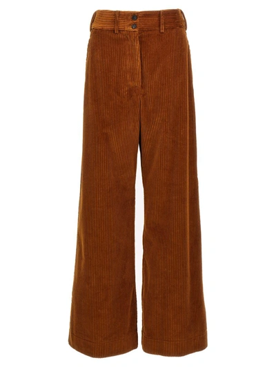 Etro Cotton Corduroy Wide Pants In Brown