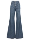 Etro Blue Flared Jeans With Multicolor Embroideries In Blue