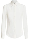 Etro Long-sleeved Silk Shirt In White