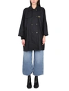 Fay Double-breasted Trench Coat In Black