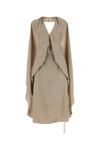 Fendi Abito In Flanella Gessata Beige In Beige O Tan