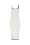 Fendi Mirror Effect Logo Long Dress In White