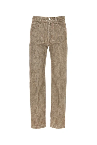Fendi Button Detailed Straight Leg Jeans In Brown