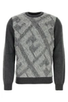 Fendi Embroidered Wool Blend Sweater In Peltroflannel