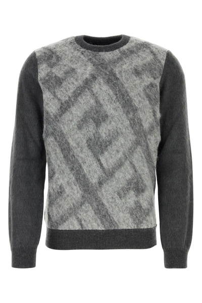 Fendi Crewneck Knitted Sweater In Printed