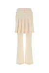 Fendi Grain De Poudre Pleated Panel Pants In Ivory