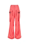 Fendi Satin-finish Wide-leg Cargo Trousers In Pink