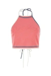 Fendi Dark Pink Viscose Blend Crop Top In Pink