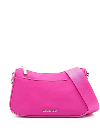 Michael Michael Kors Fuchsia Pink Jet Set Crossbody Bag In Nylon Woman In Fuxia