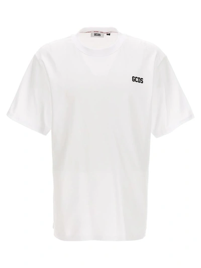 Gcds Logo Print T-shirt In White/black
