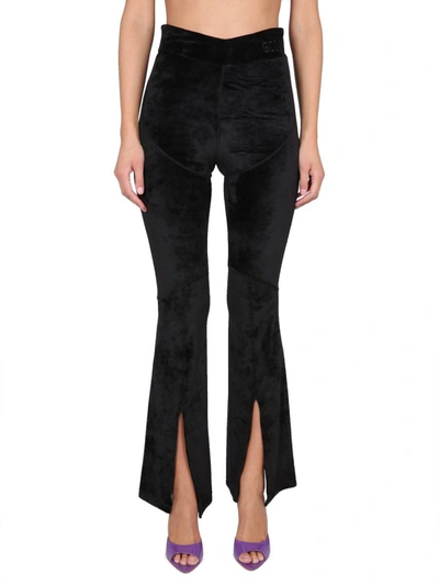 Gcds Velvet Trousers In Black