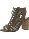 JESSICA SIMPSON TELARO WOMENS FAUX LEATHER STACKED HEEL STRAPPY SANDALS